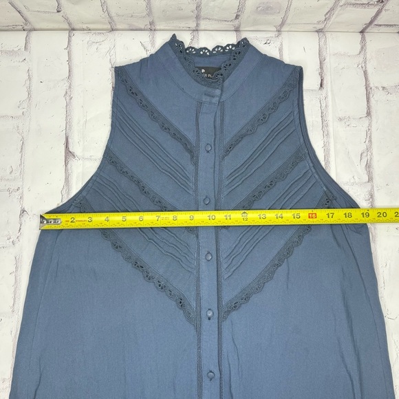 Tuckernuck Pomander Place Dutton Shirt Dress Sz S Navy Boho Coastal Cowgirl - Picture 4 of 8